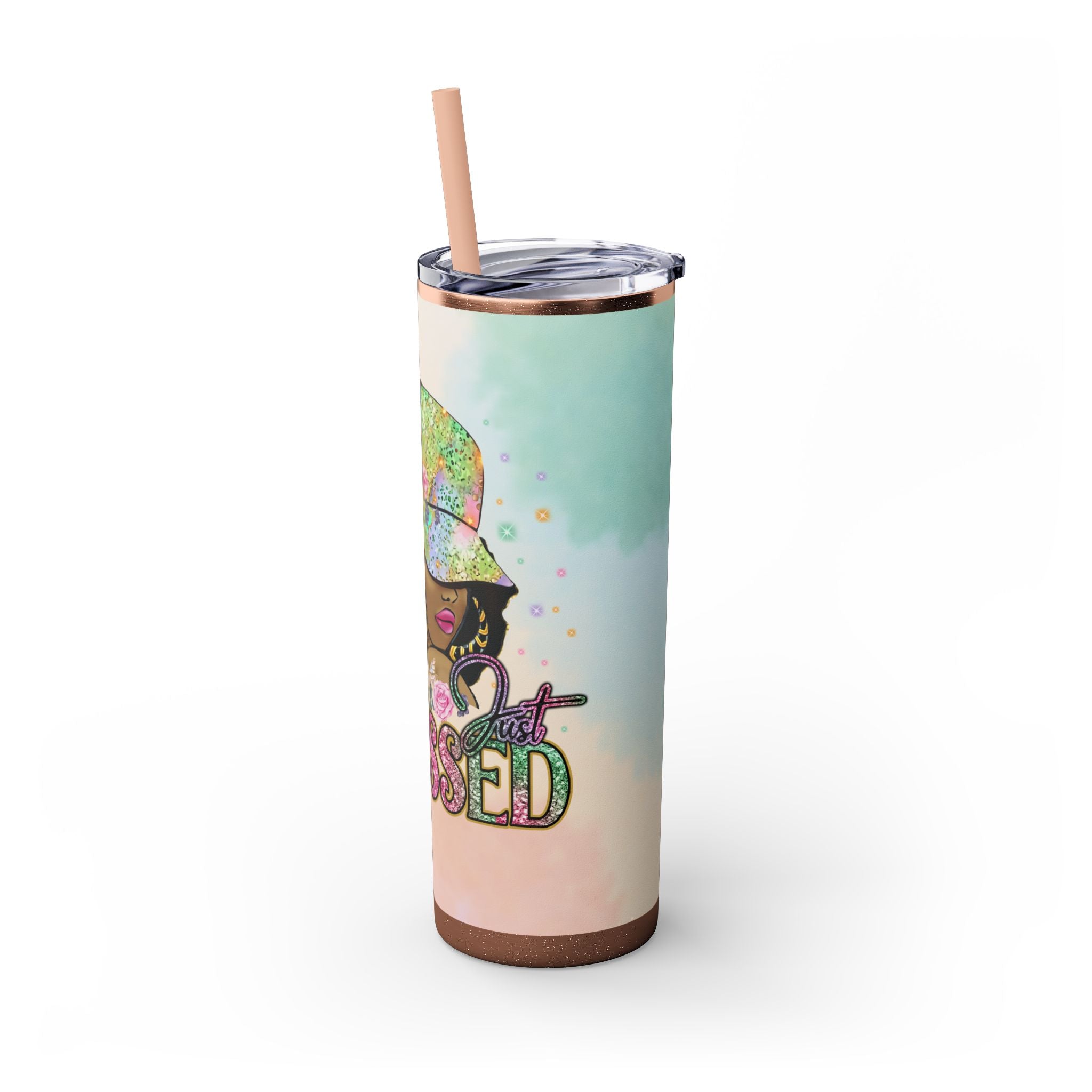 Blessed Skinny Tumbler with Straw, 20oz