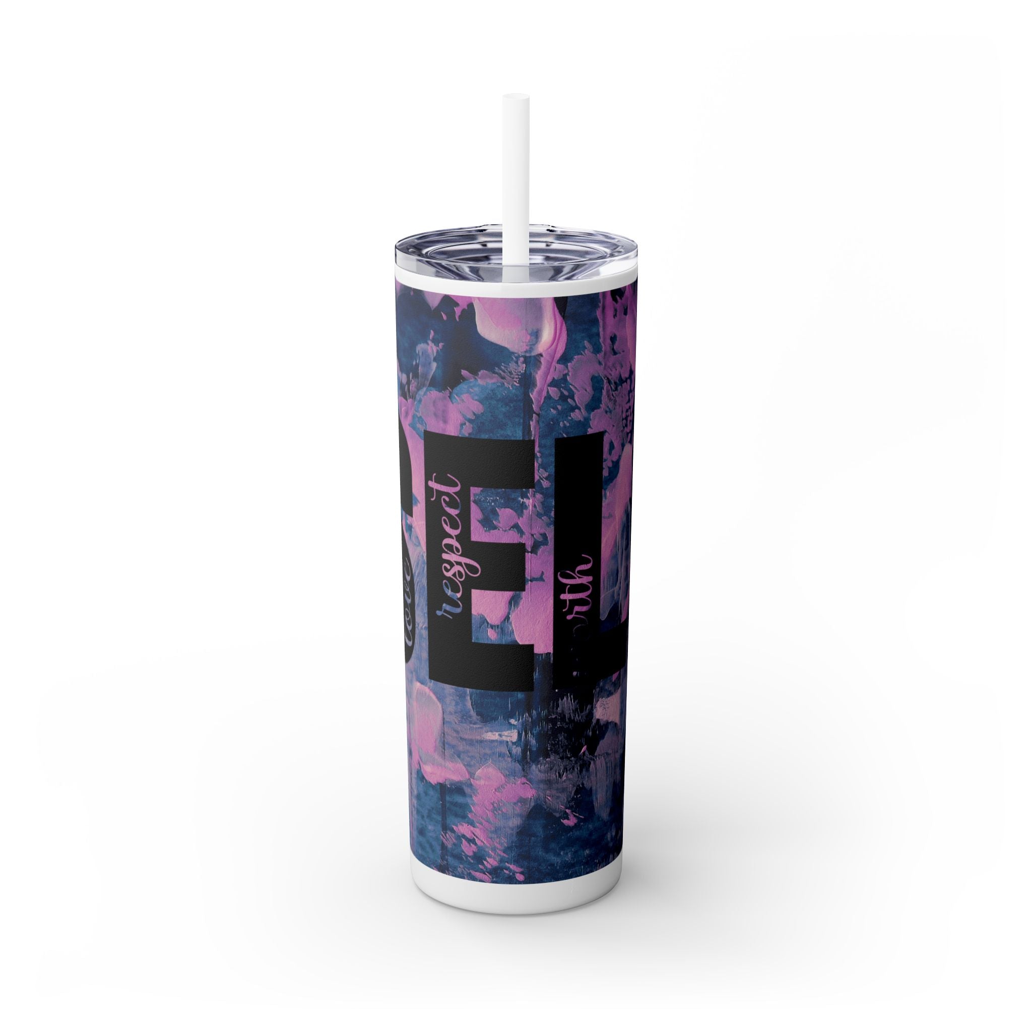 Self-Skinny Tumbler with Straw, 20oz