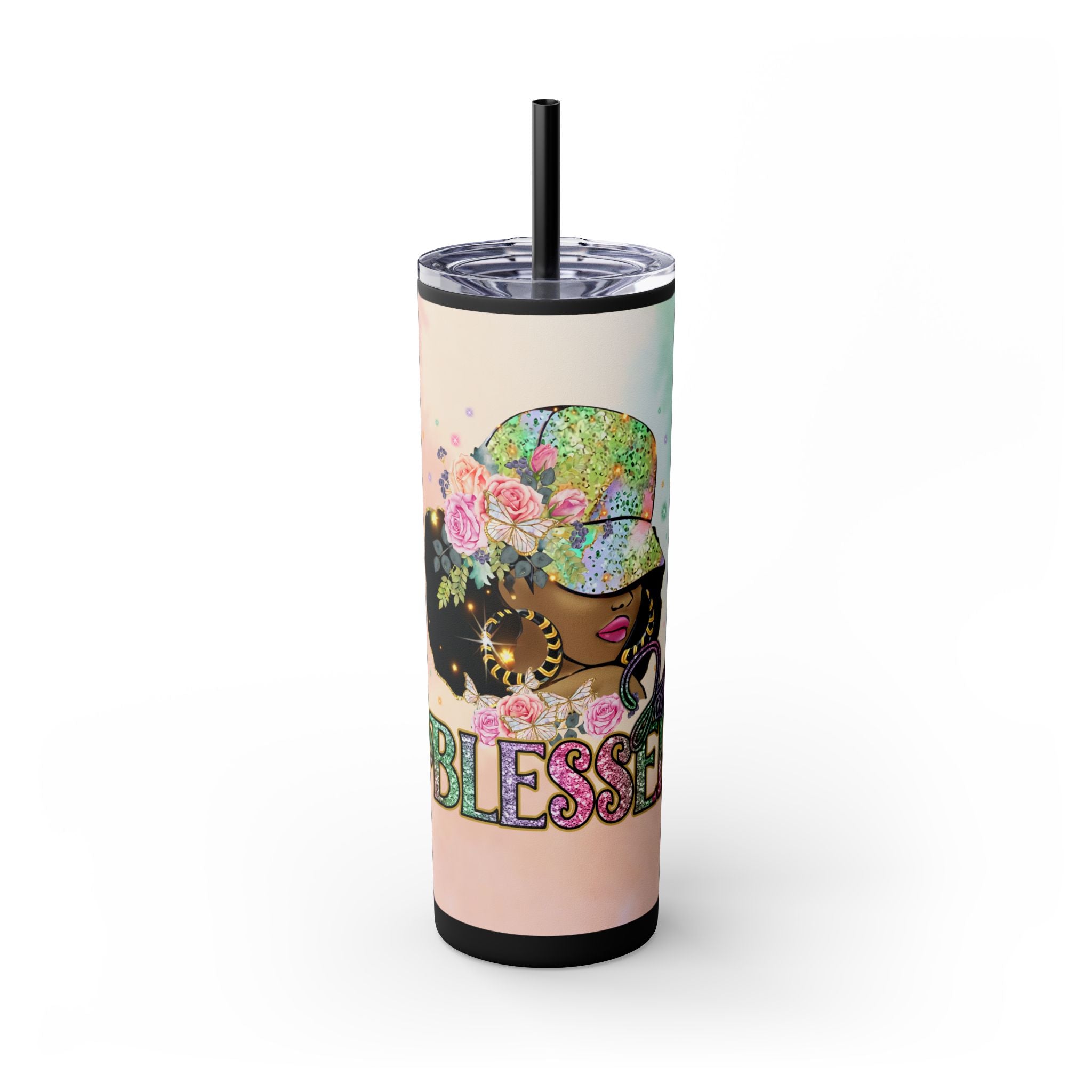 Blessed Skinny Tumbler with Straw, 20oz