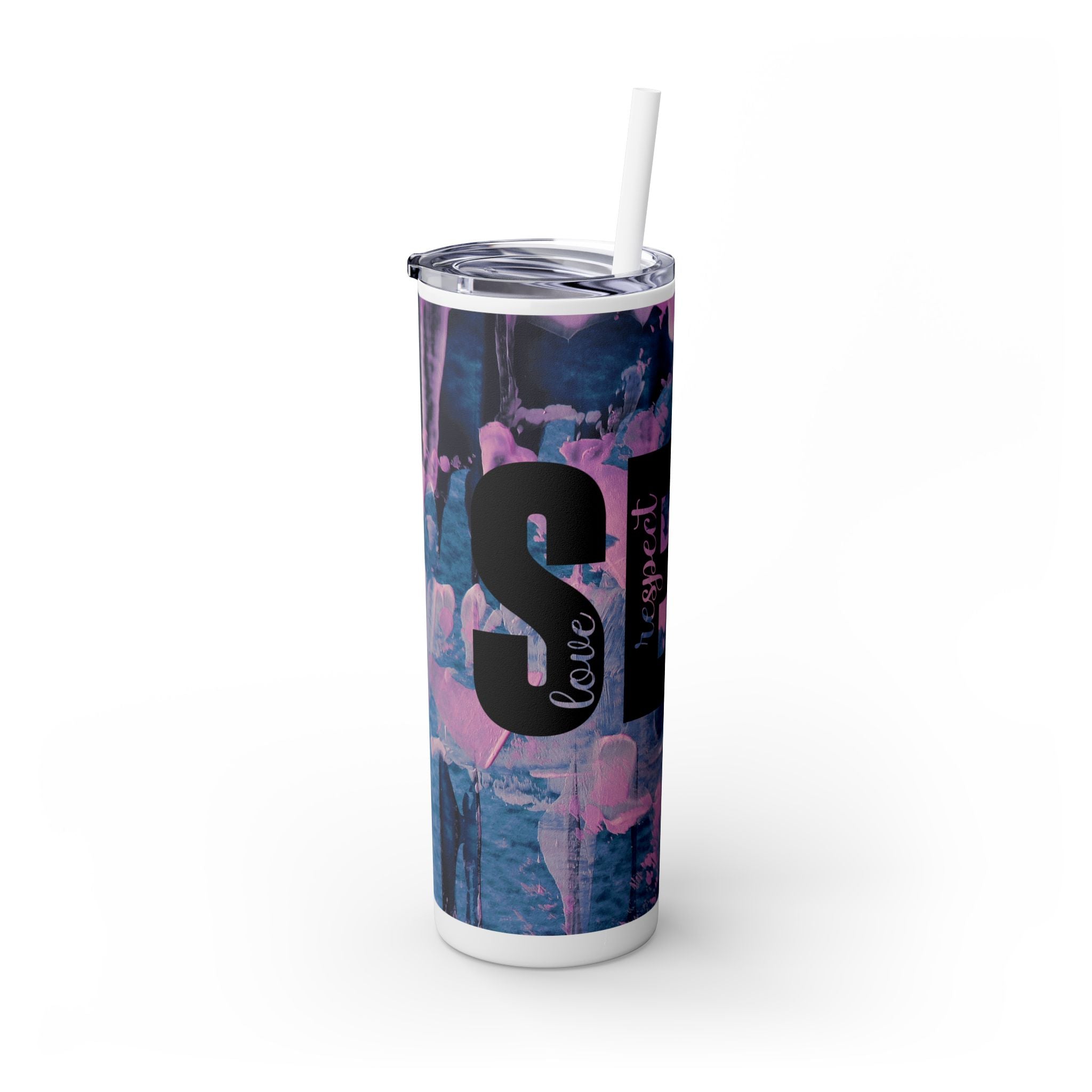 Self-Skinny Tumbler with Straw, 20oz